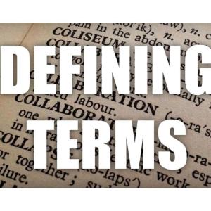 Defining Our Terms! Solo Episode!