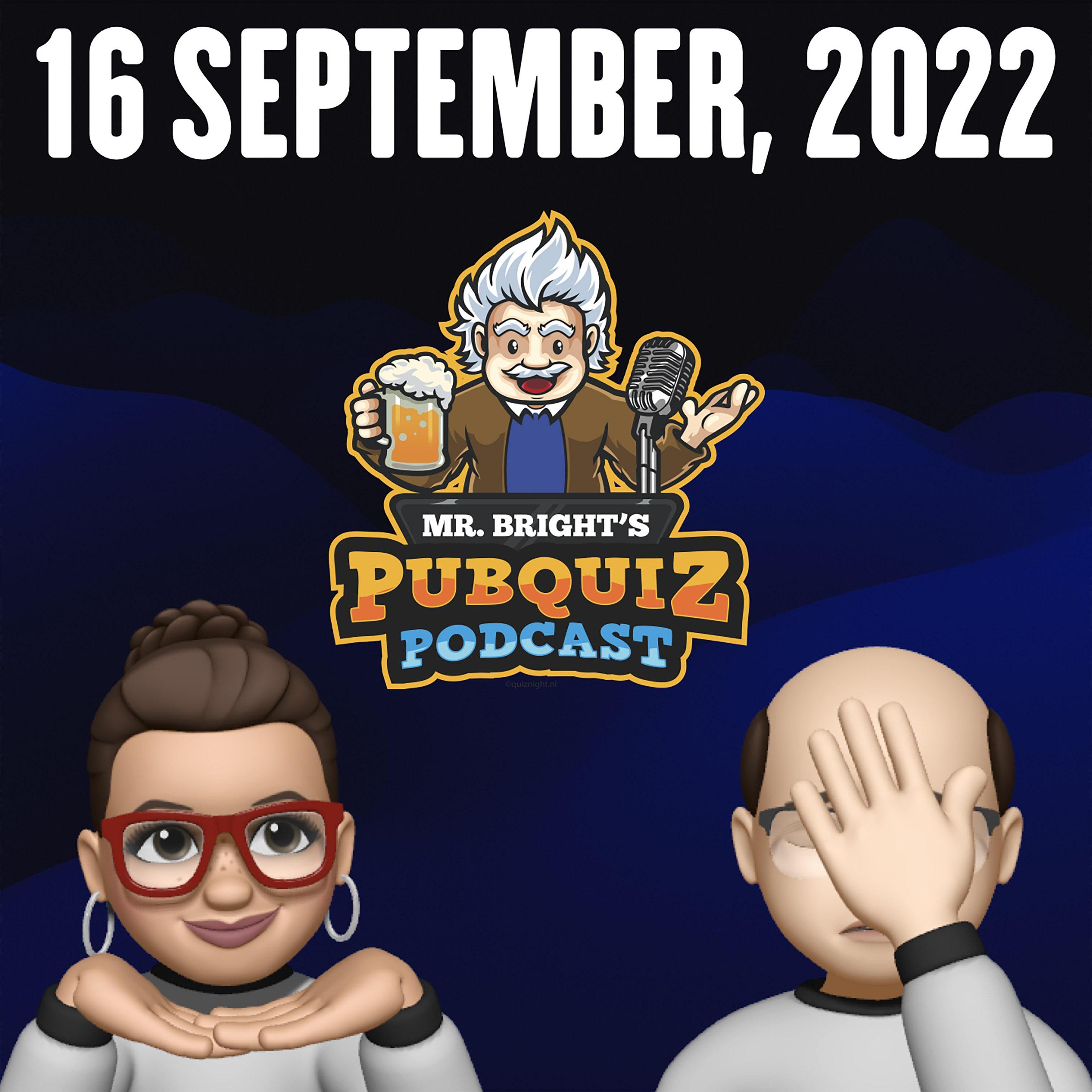 Pubquiz Podcast 16 september 2022 episode artwork