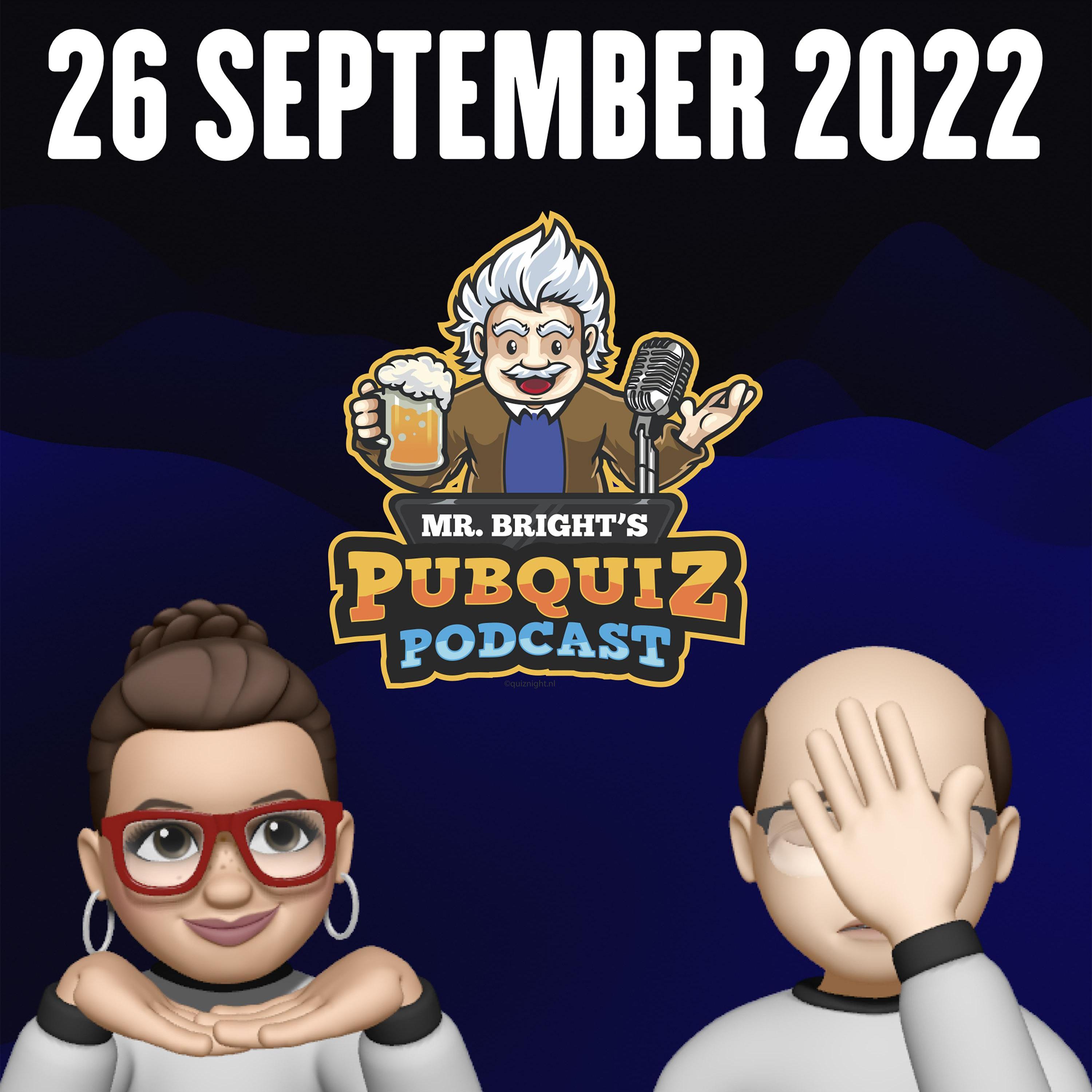 Pubquiz Podcast 26 september 2022 episode artwork