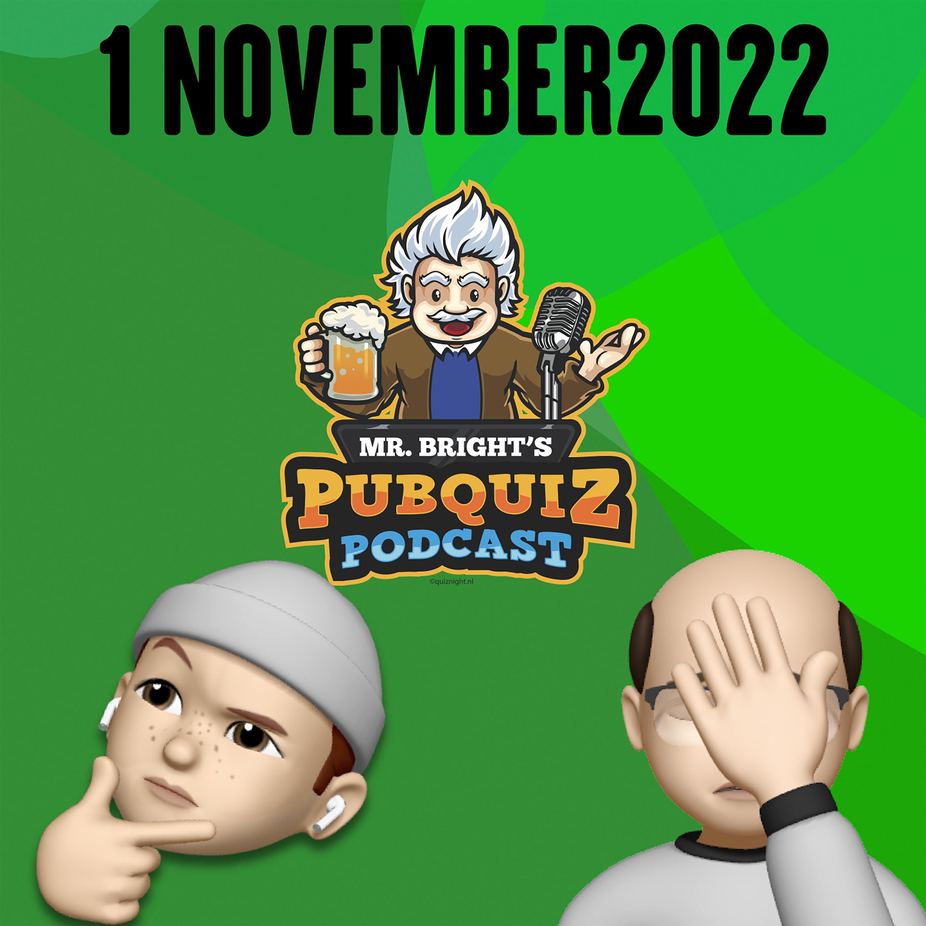 Pubquiz Podcast 1 november 2022 episode artwork